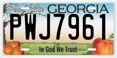 GA license plate PWJ7961