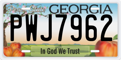 GA license plate PWJ7962