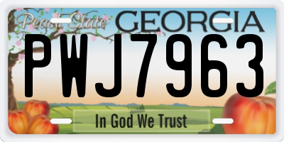 GA license plate PWJ7963