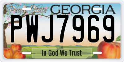GA license plate PWJ7969