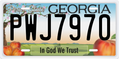 GA license plate PWJ7970
