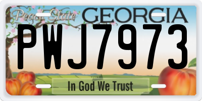 GA license plate PWJ7973