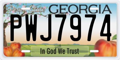 GA license plate PWJ7974
