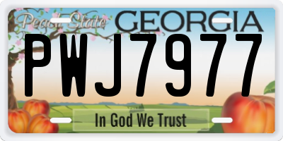 GA license plate PWJ7977
