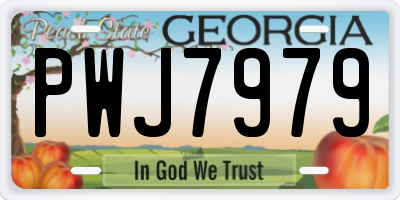GA license plate PWJ7979
