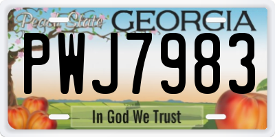 GA license plate PWJ7983