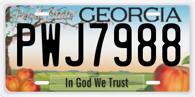 GA license plate PWJ7988