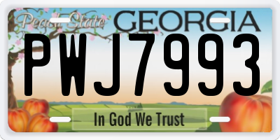 GA license plate PWJ7993