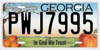 GA license plate PWJ7995