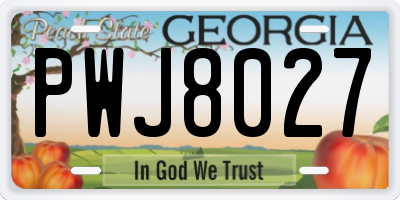 GA license plate PWJ8027