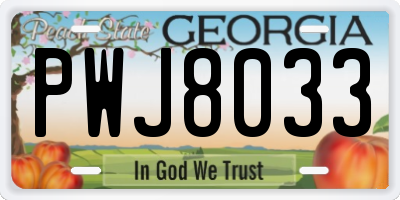 GA license plate PWJ8033