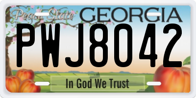 GA license plate PWJ8042