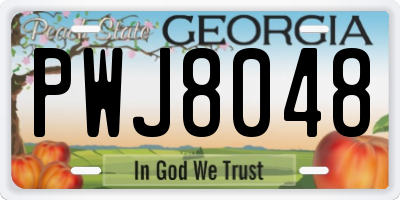 GA license plate PWJ8048
