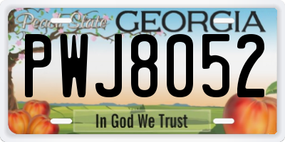 GA license plate PWJ8052
