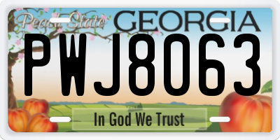 GA license plate PWJ8063
