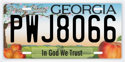GA license plate PWJ8066