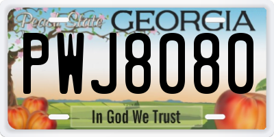 GA license plate PWJ8080