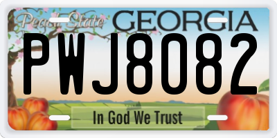 GA license plate PWJ8082