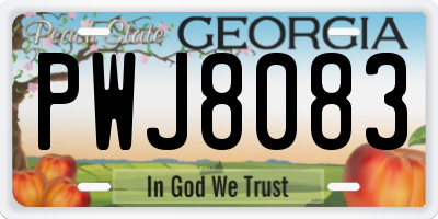 GA license plate PWJ8083