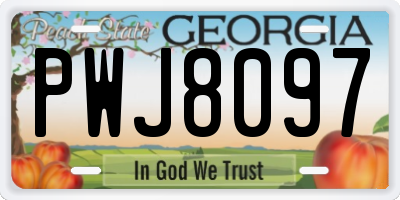 GA license plate PWJ8097