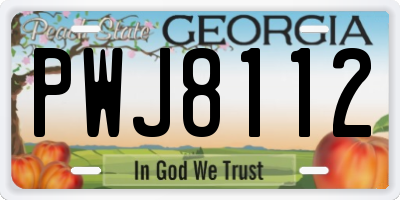 GA license plate PWJ8112