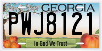 GA license plate PWJ8121
