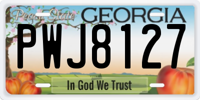 GA license plate PWJ8127