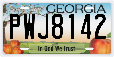 GA license plate PWJ8142