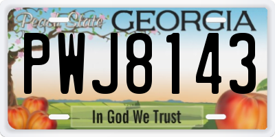 GA license plate PWJ8143