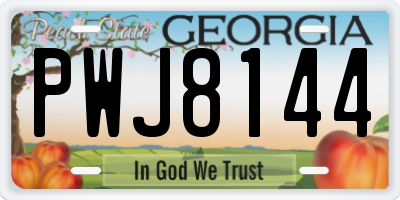 GA license plate PWJ8144