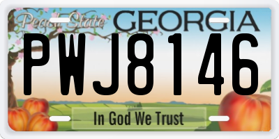 GA license plate PWJ8146