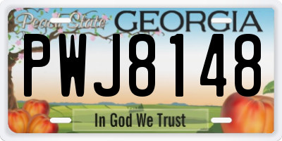 GA license plate PWJ8148