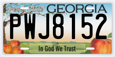 GA license plate PWJ8152