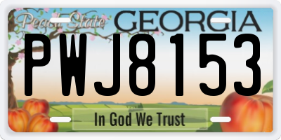 GA license plate PWJ8153