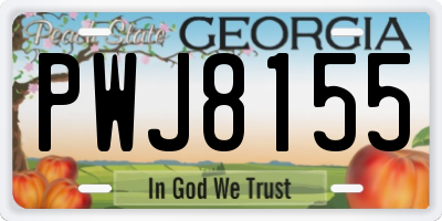 GA license plate PWJ8155