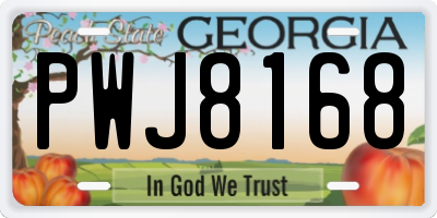 GA license plate PWJ8168