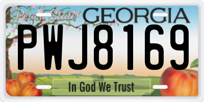 GA license plate PWJ8169