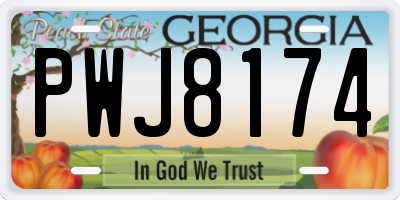 GA license plate PWJ8174
