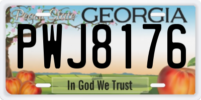 GA license plate PWJ8176