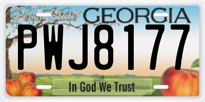 GA license plate PWJ8177