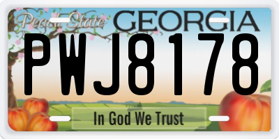 GA license plate PWJ8178