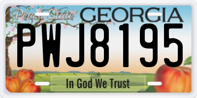 GA license plate PWJ8195