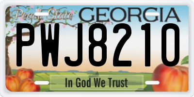 GA license plate PWJ8210