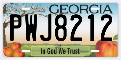GA license plate PWJ8212