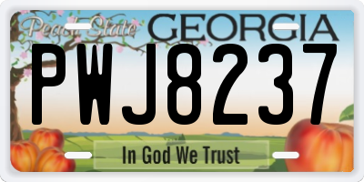 GA license plate PWJ8237