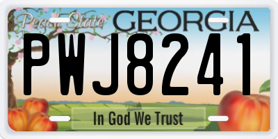 GA license plate PWJ8241