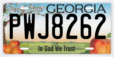GA license plate PWJ8262