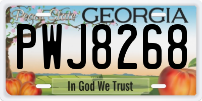 GA license plate PWJ8268
