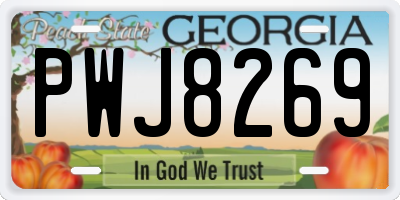GA license plate PWJ8269