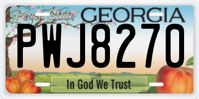 GA license plate PWJ8270